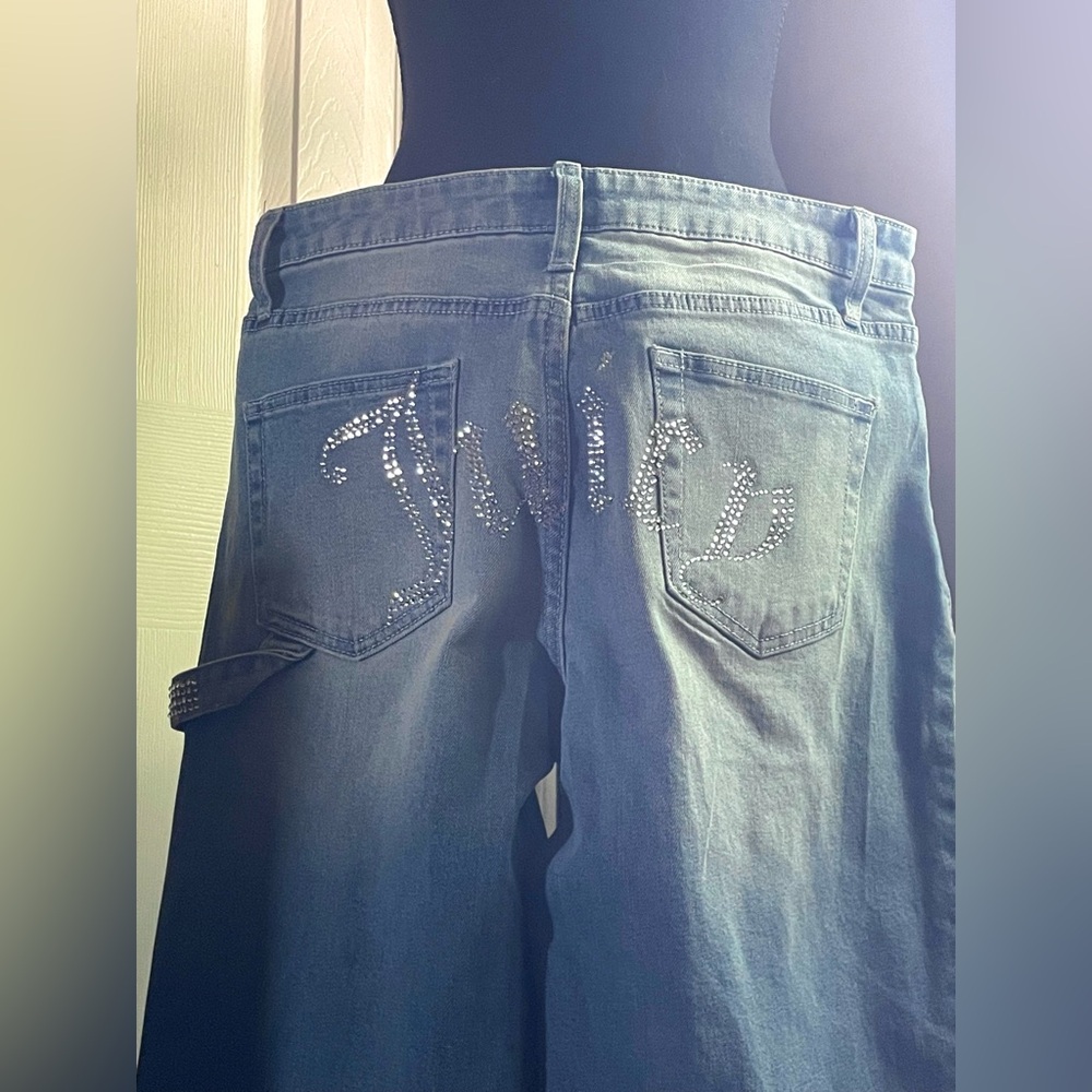 Embellished Denim Jeans with Studded Juicy Script juicy couture